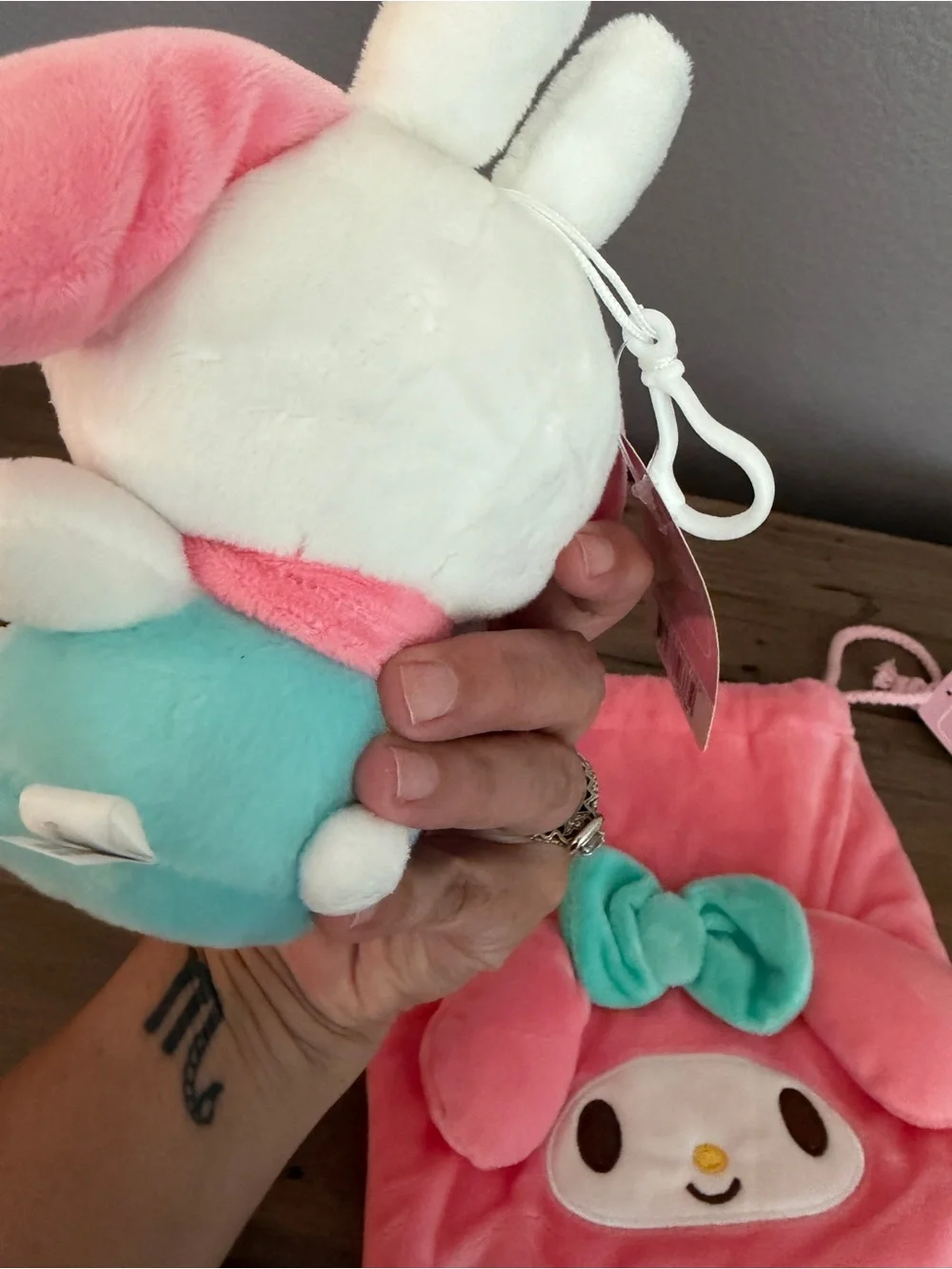 Sanrio My Melody Pink Plush Buddy and Bag Set NWT